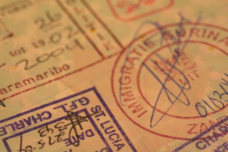 Tampons de passeport - checklist visa Canada